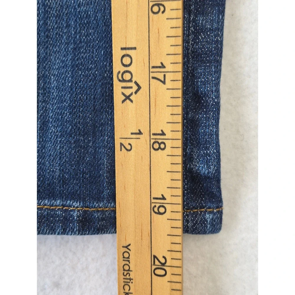 Lucky Brand Bermuda Jorts Women's 8/29 Dark Wash Long Denim Jean Shorts
